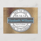 Afstuderen Gold Shimmer Bewaar de datum Briefkaart (Voorkant)