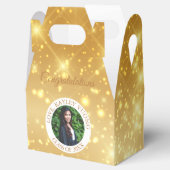 Afstuderen Gold Sparkle Custom Senior Photo Party Bedankdoosjes (Geopend)