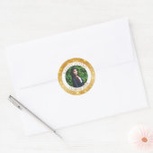 Afstuderen Gold Sparkle Custom Senior Photo Party Ronde Sticker (Envelop)