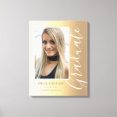 Afstuderen Gold Stylish Script Modern Photo Canvas Afdruk (Voorkant)