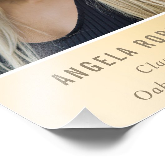 Afstuderen Gold Stylish Script Modern Photo Foto Afdruk (Hoek)