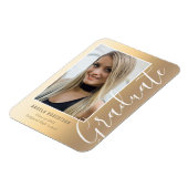 Afstuderen Gold Stylish Script Modern Photo Magneet (Linkerzijde)