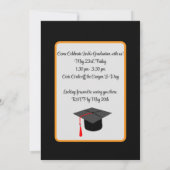 Afstuderen Gold Trim Flat Aankondiging Kaart (Achterkant)