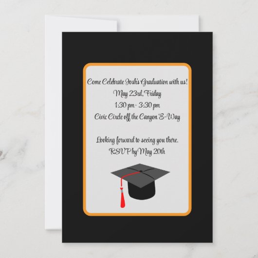 Afstuderen Gold Trim Flat Aankondiging Kaart (Achterkant)