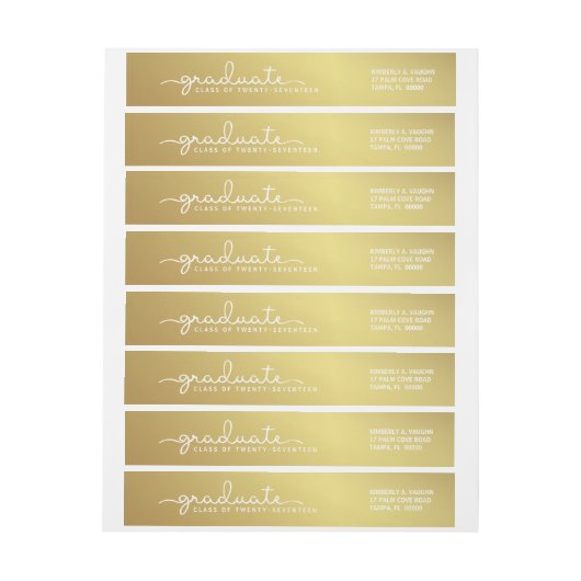 Afstuderen Gold | Witte handomdraai met briefkast (Vel)