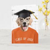 Afstuderen Golden Retriever met zwart Pet Kaart (Gele Bloem)