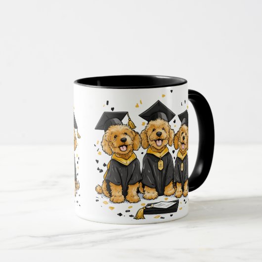Afstuderen Goldendoodle Dogs Mok (Voorkant rechts)