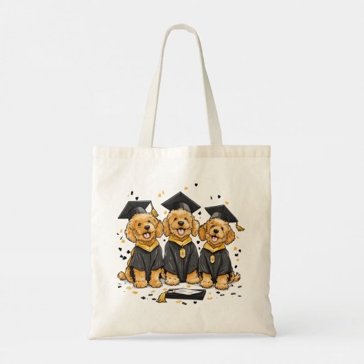 Afstuderen Goldendoodle Dogs Tote Bag (Achterkant)