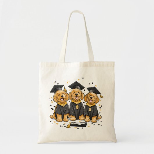 Afstuderen Goldendoodle Dogs Tote Bag (Voorkant)