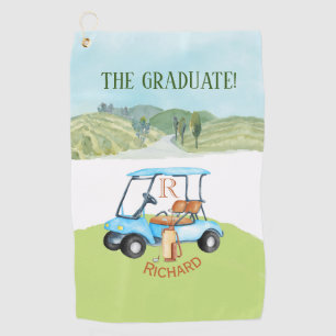 Afstuderen Golf Thema Eigen naam Monogram Clubs Golfhanddoek