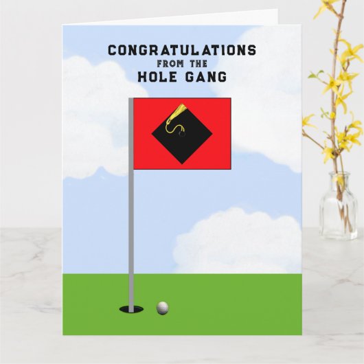 Afstuderen golfthema kaart (Gele Bloem)