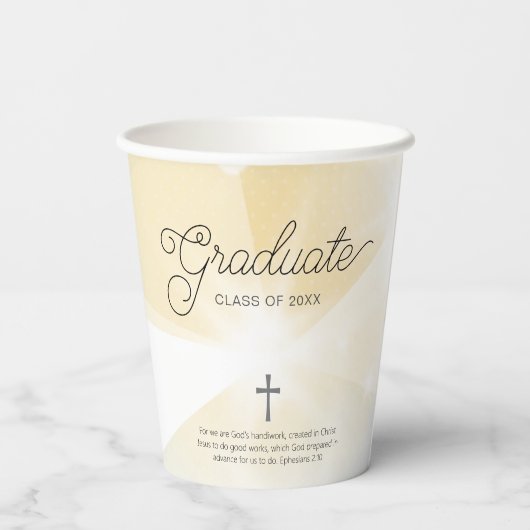 Afstuderen goud Abstract met bijbelversie Papieren Bekers (Achterkant)