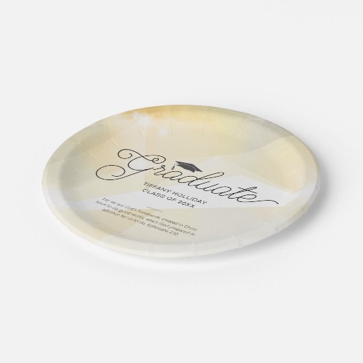 Afstuderen goud Abstract met bijbelversie Papieren Bordje (Gekanteld)