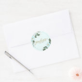 Afstuderen Goud Blauwgroen Bloemen Graduation Part Ronde Sticker (Envelop)