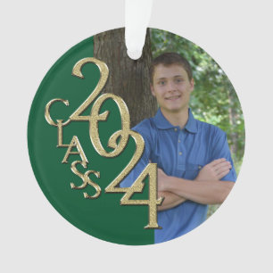 Afstuderen Goud en Groen 2024 Foto Ornament