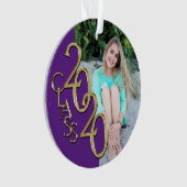 Afstuderen Goud en Paarse 2020 Foto Ornament (voorkant)