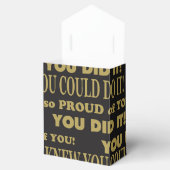 Afstuderen Goud en zwart Bedankdoosjes (Geopend)