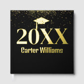 Afstuderen goud en zwart gastenboek (Voorkant)