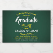 Afstuderen Goud Geel Geel Mini Split Sparkling Wijnetiket (Enkel label)