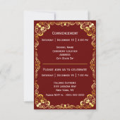 Afstuderen Goud Lijst Maroon Aankondiging (Achterkant)