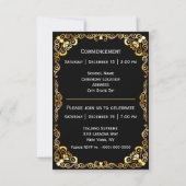 Afstuderen Goud Lijst Zwart Aankondiging (Achterkant)