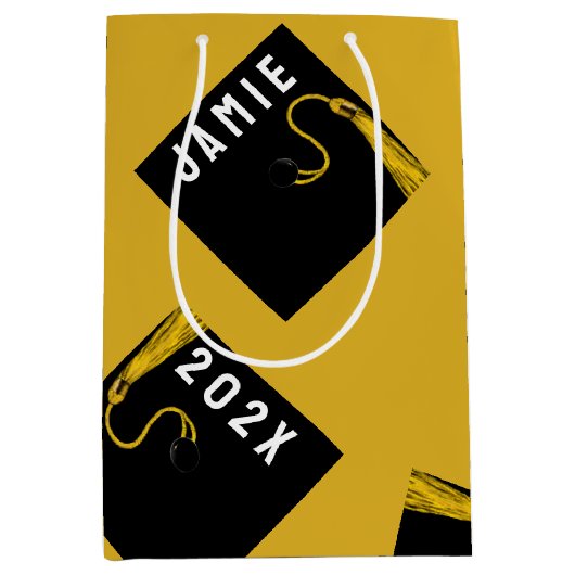 Afstuderen Goud Medium Cadeauzakje (Voorkant)