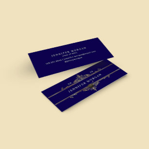 Afstuderen Goud Ornament Elegante Naam Kaart Mini Visitekaartje