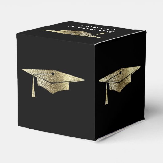 Afstuderen Goud Pet Afstudeerder Party Gast Bedankdoosjes (Achterkant)