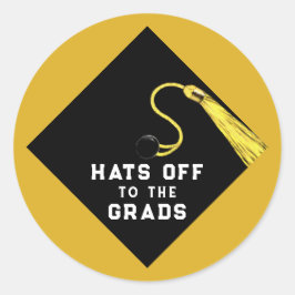 Afstuderen Goud Ronde Sticker