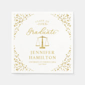Afstuderen Goud Wit Recht School Afstuderen Servet (Voorkant)