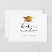 Afstuderen goudassel pet elegant bedankt (Voorkant / Achterkant)