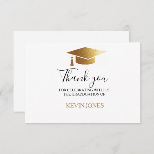 Afstuderen goudassel pet elegant bedankt (Voorkant / Achterkant)