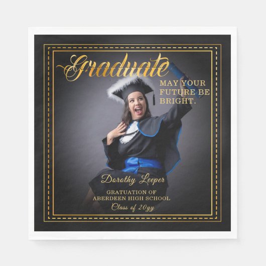 Afstuderen. Gouden aanraking Verheldert je toekoms Servet (Voorkant)