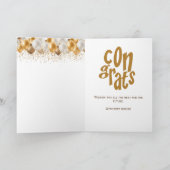 Afstuderen Gouden ballon gefeliciteerd Kaart (Binnen)