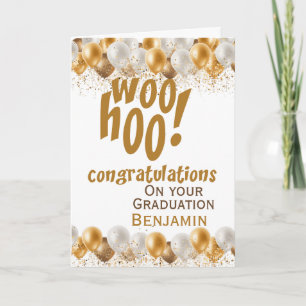 Afstuderen Gouden ballon gefeliciteerd Kaart