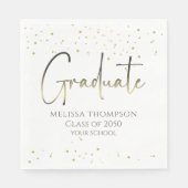 Afstuderen gouden Confetti Moderne kalligrafie Lun Servet (Voorkant)