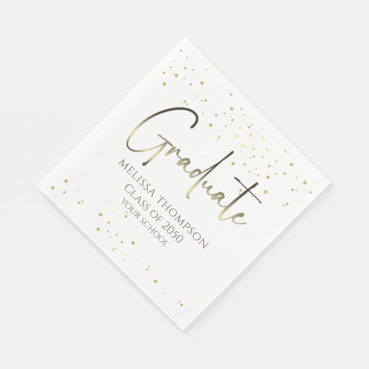 Afstuderen gouden Confetti Moderne kalligrafie Lun Servet (Hoek)