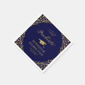 Afstuderen gouden Confetti op blauw Afstuderen Servet (Hoek)