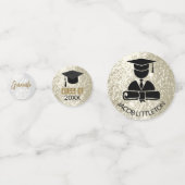 Afstuderen - Gouden en Witte Glitter Confetti (Voorkanten)