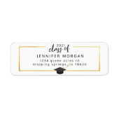 Afstuderen Gouden Faux Folie Elegant Retouradres Etiket (Voorkant)