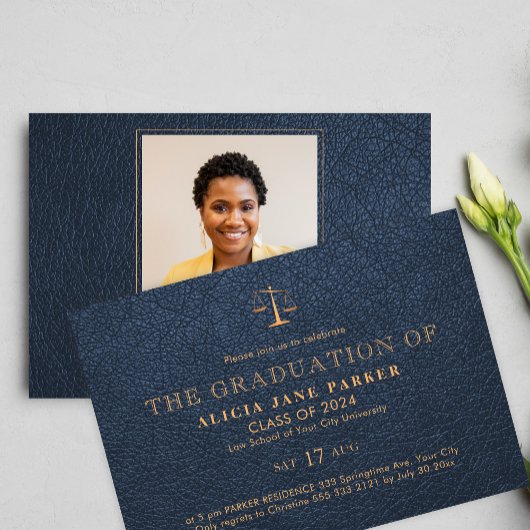 Afstuderen gouden foto van wetschool kaart