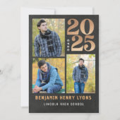 Afstuderen Gouden Krijtbord Klasse van 2025 Printa Kaart (Voorkant)