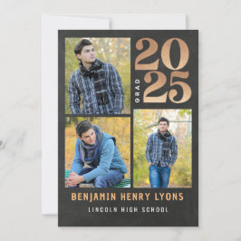 Afstuderen Gouden Krijtbord Klasse van 2025 Printa Kaart