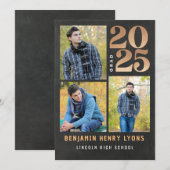 Afstuderen Gouden Krijtbord Klasse van 2025 Printa Kaart (Voorkant / Achterkant)