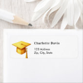 Afstuderen gouden pet retouradres etiket (Insitu)