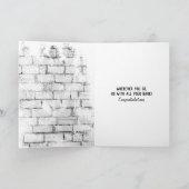 afstuderen gouden rekwisiet in t-shirt kaart (Binnen)