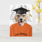 afstuderen gouden rekwisiet in t-shirt kaart (Gele Bloem)