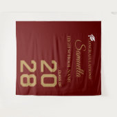 Afstuderen Gouden Script Afstudeerfeest Wandkleed (Voorkant (horizontaal))