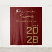 Afstuderen Gouden Script Afstudeerfeest Wandkleed (Voorkant)