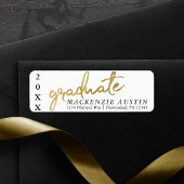 Afstuderen gouden script | Classy borstel met jaar Etiket